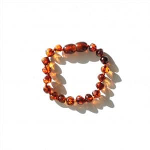 Baltische Barnsteen baby armband/enkelband - Cognac